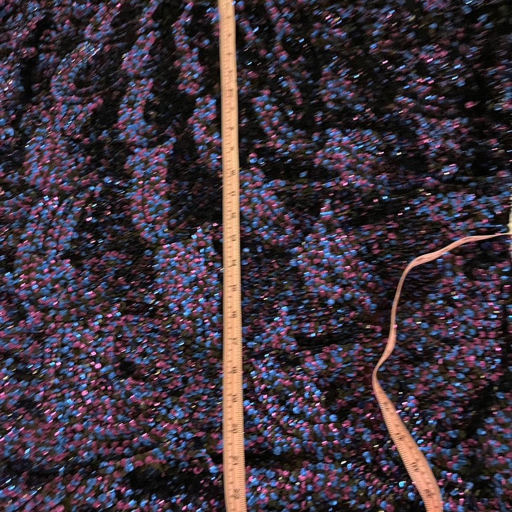 Blue and Purple Sequin Dolman sleeve Top - 80s 00s party - Picture 7 of 8